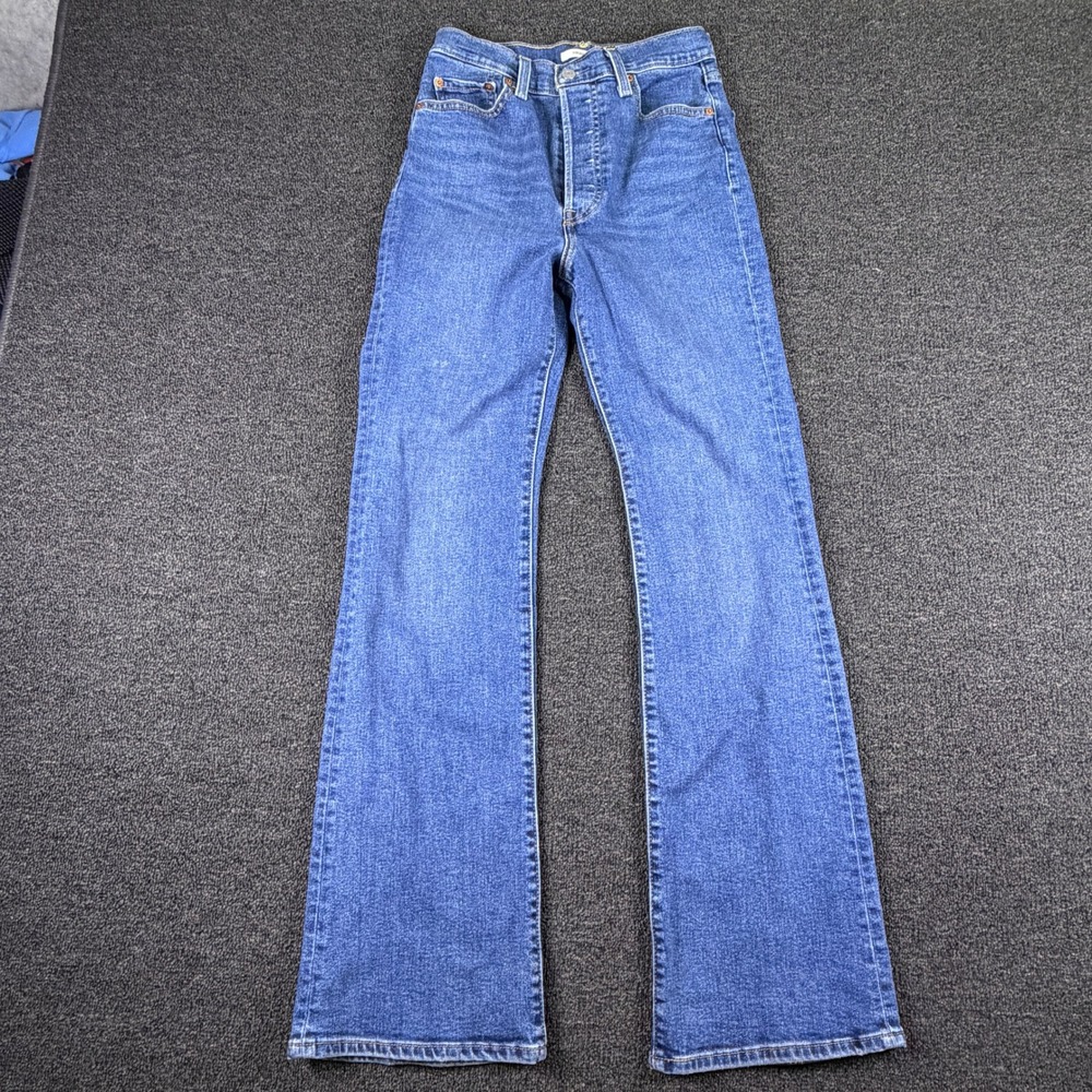 Levi's Jeans Womens 29 Ribcage Bootcut Blue High Rise Stretch EUC